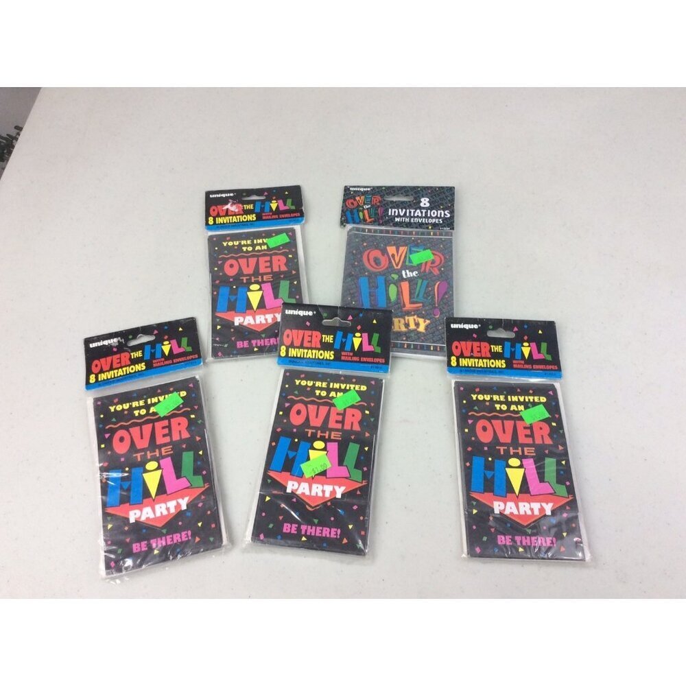 Over The Hill Party Invitations Lot of 5 Packages 40 Cards NEW